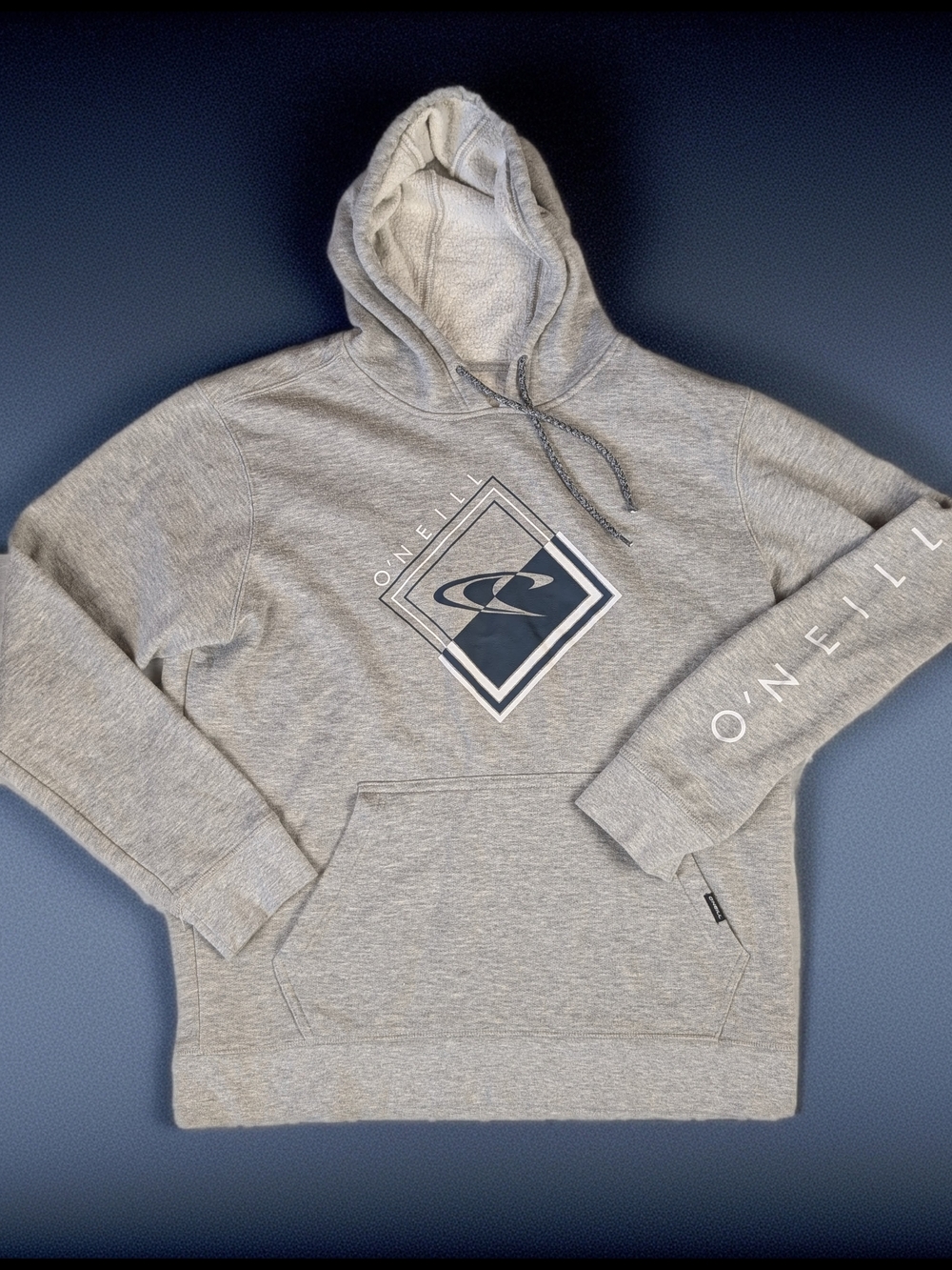 O'Neill Men's Gray Fleece Hoodie Size M Front Pocket Logo On Arm